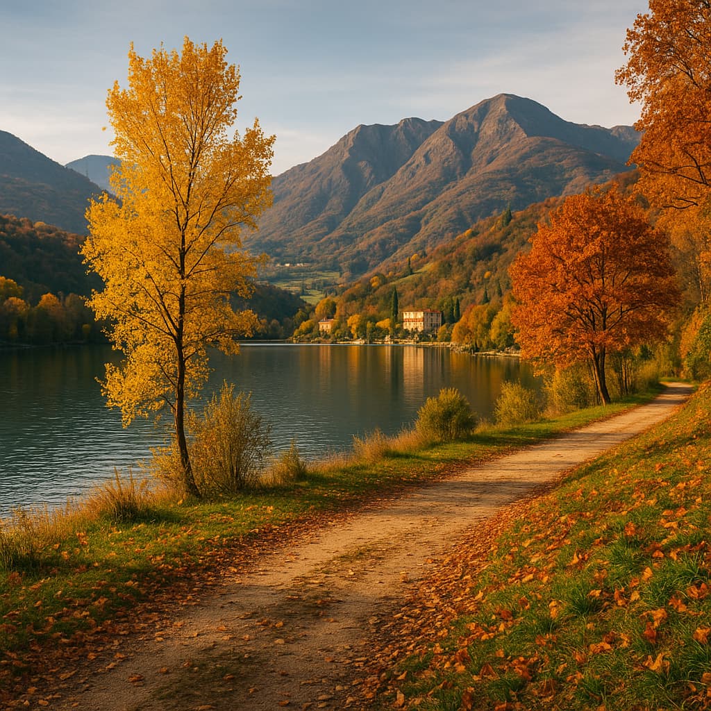Nature and Relaxation in Lombardy Autumn landscape in Lombardy – nature and relaxation accessible with Bergamo Airport transfer