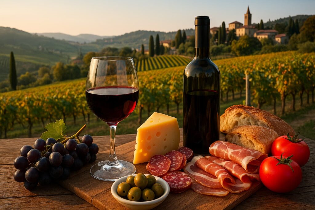 Wine and Gastronomy Northern Italy Wine and gastronomy in Northern Italy – vineyard and Italian food with Bergamo Airport transfer service