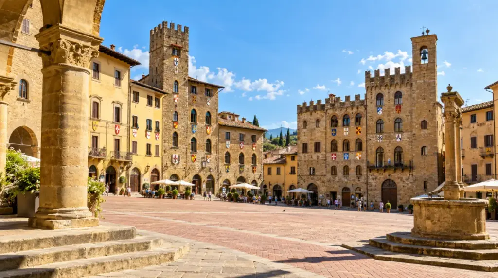 Summer view of Arezzo and the surrounding landscape