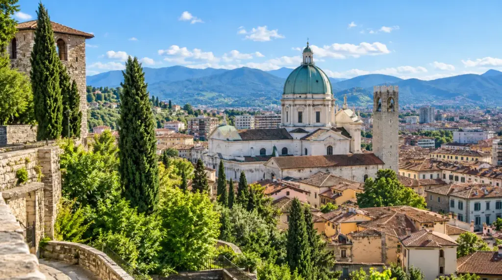 Summer view of Brescia and the surrounding landscape