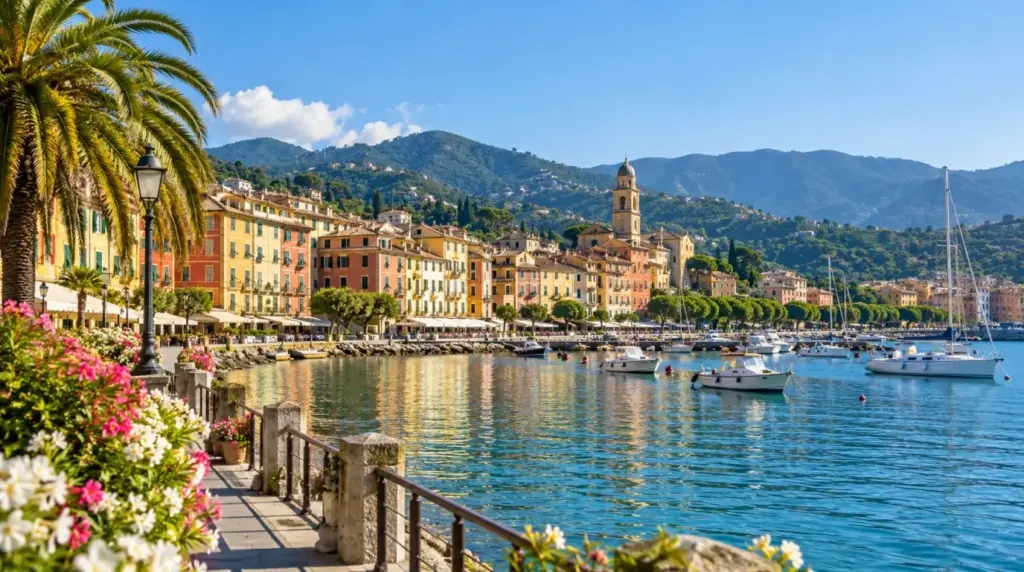 Chiavari Sunny coastal view of Chiavari