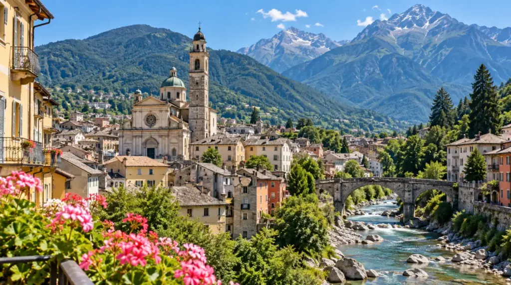 Domodossola Summer view of Domodossola and the surrounding landscape