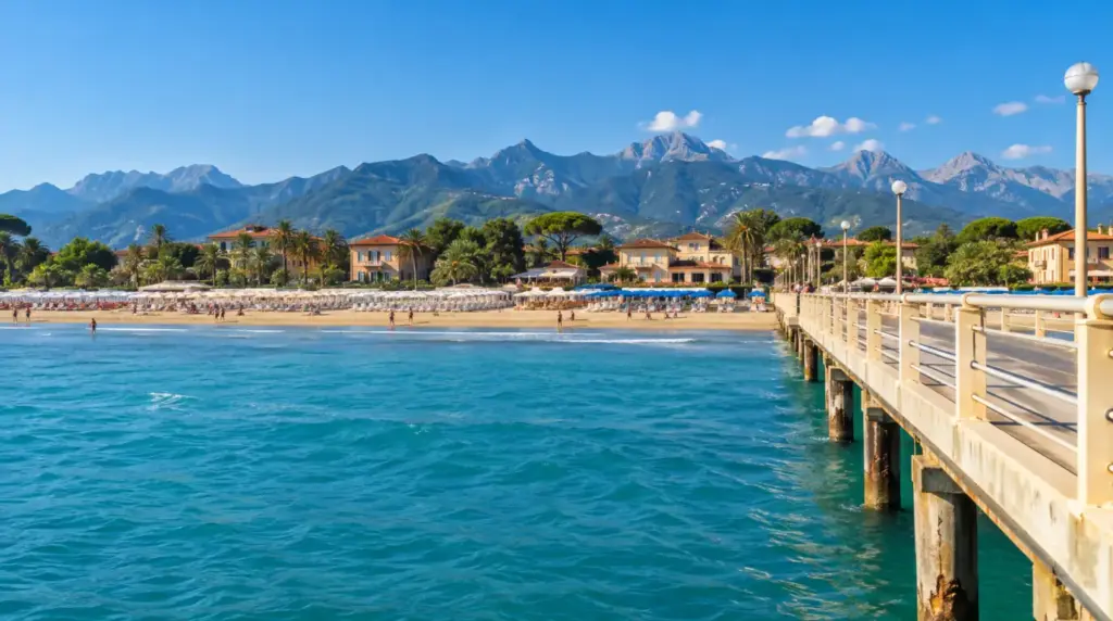 Forte dei Marmi Słoneczny widok na wybrzeże Forte dei Marmi