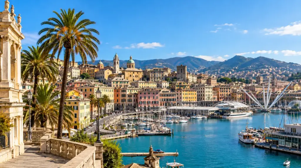 Genoa Sunny coastal view of Genoa
