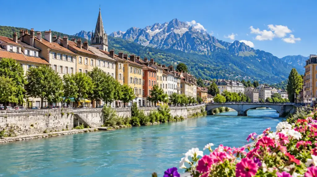 Grenoble Summer view of Grenoble and the surrounding landscape