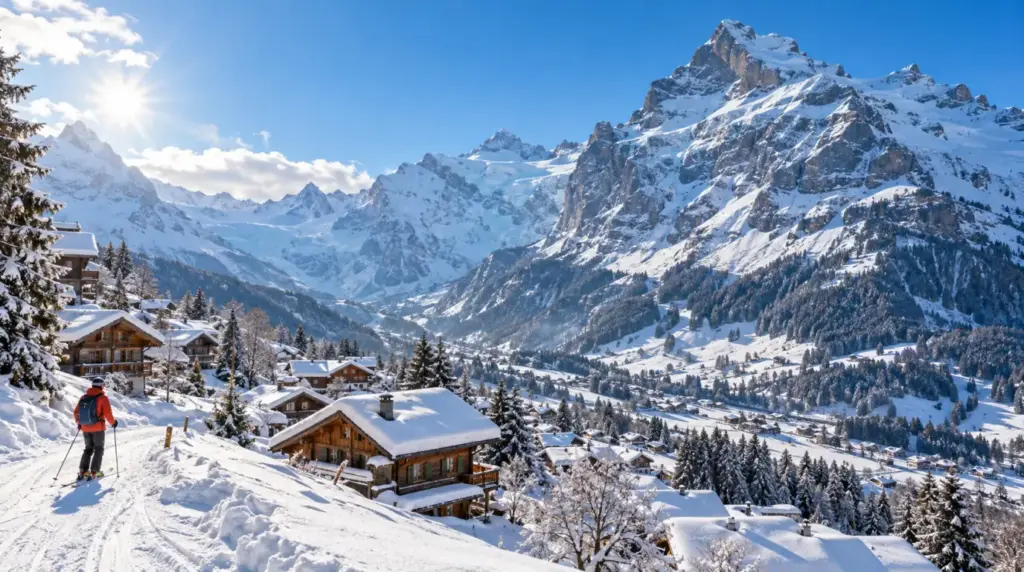 Grindelwald Snowy alpine landscape and ski slopes in Grindelwald