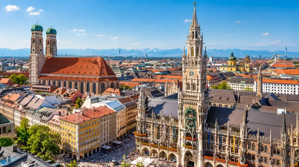 Munich Munich skyline with the Neues Rathaus