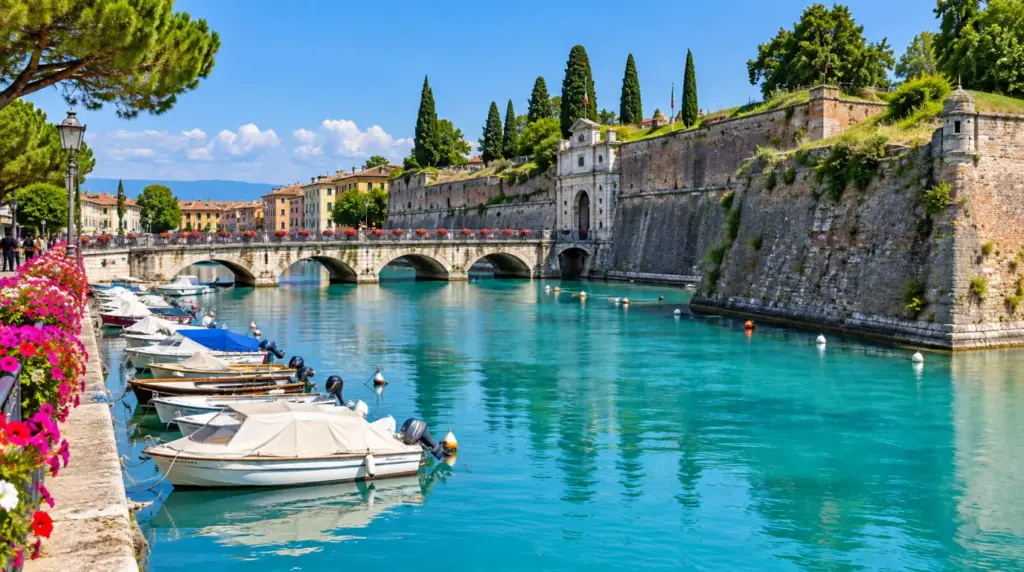 Peschiera del Garda Lakeside view of Peschiera del Garda with mountains in the background