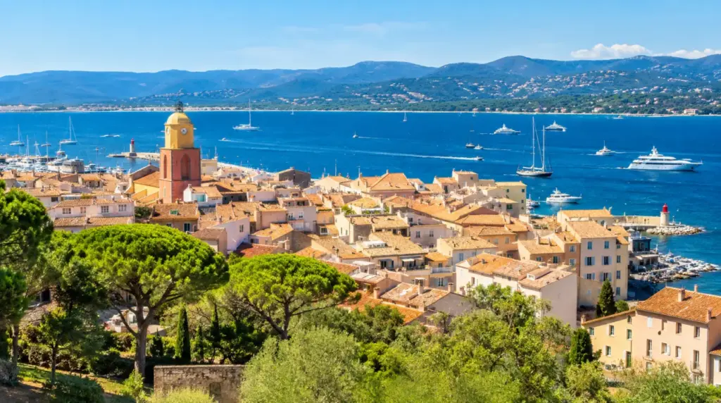 Sunny coastal view of Saint-Tropez