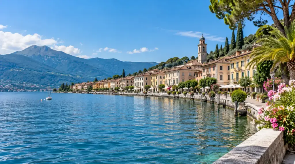 Salò Lakeside view of Salò with mountains in the background