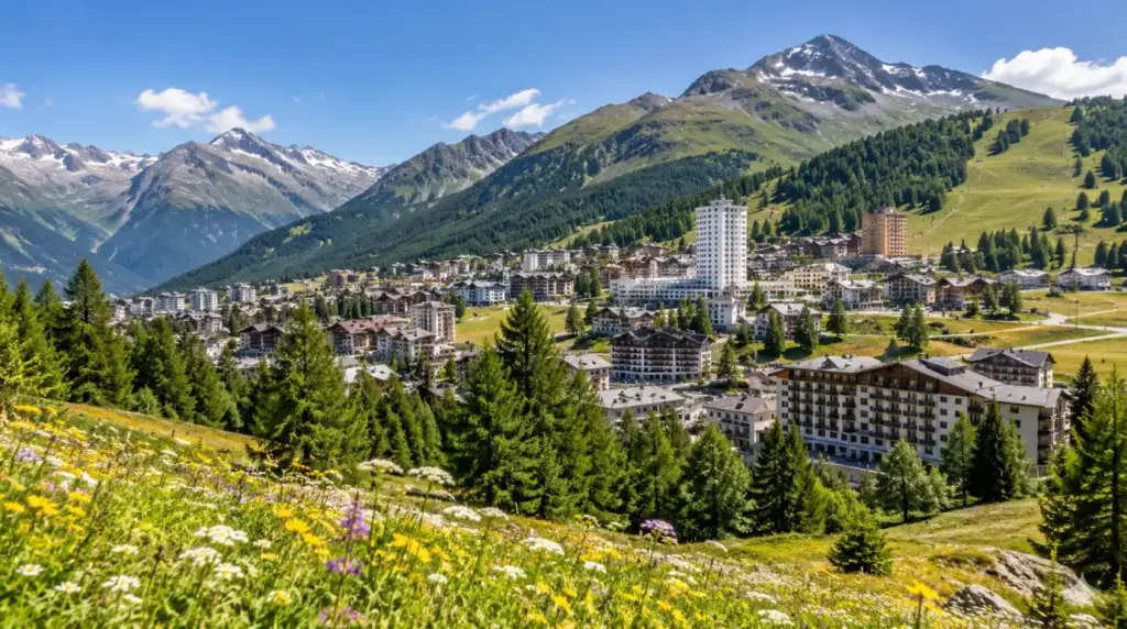 Sestriere Letni krajobraz górski w Sestriere