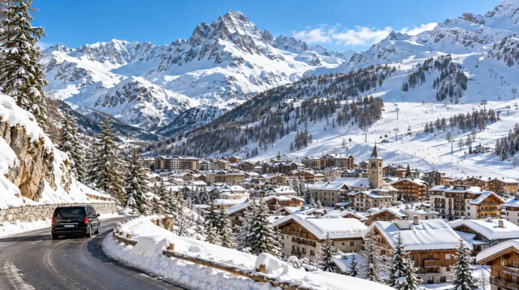 Val d'Isère Snødekt alpinlandskap og skiløyper i Val d'Isère
