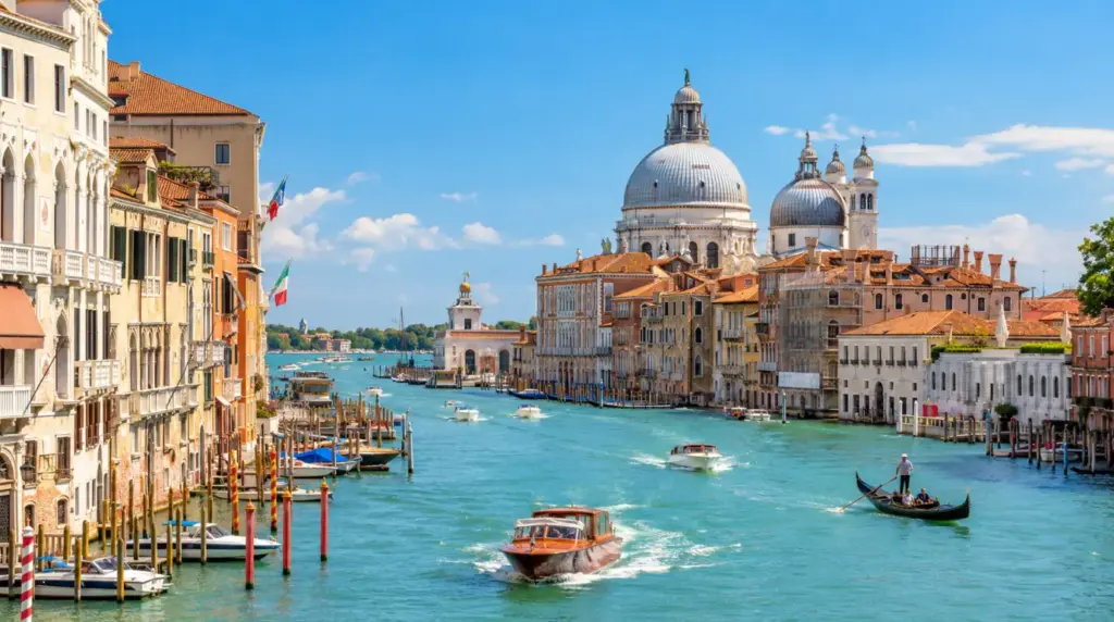 Venice Grand Canal and historic palaces in Venice