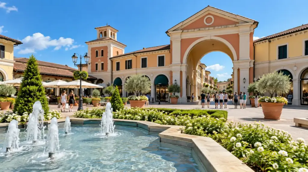 Vicolungo Outlet Outdoor shopping area at Vicolungo Outlet